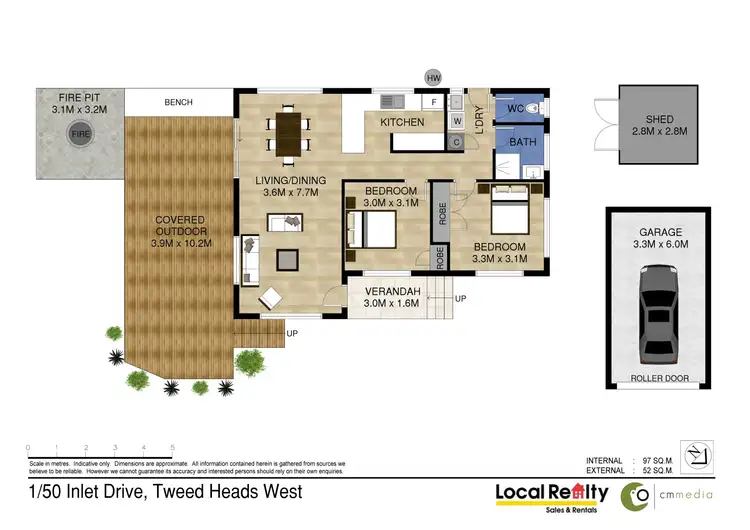 Floorplan of Homely semi-detached listing, 2/50 Inlet Drive, Tweed Heads West NSW 2485