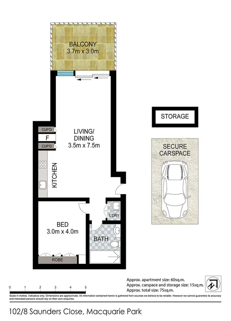 Floorplan of Homely apartment listing, 102 / 8 Saunders Close, Macquarie Park NSW 2113