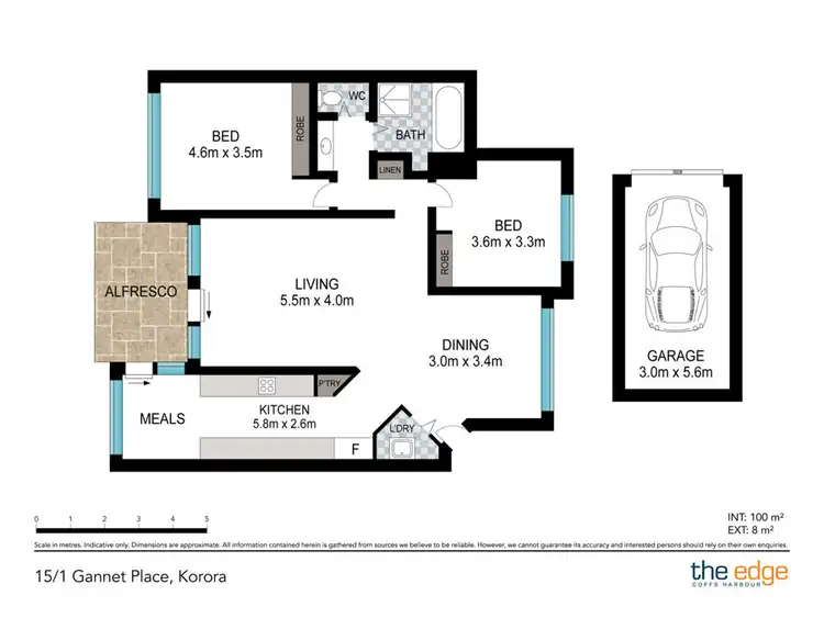 Floorplan of Homely villa listing, 15/1 Gannet Place, Korora NSW 2450