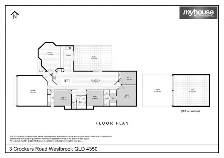 Floorplan of Homely house listing, 3 Crockers Road, Westbrook QLD 4350
