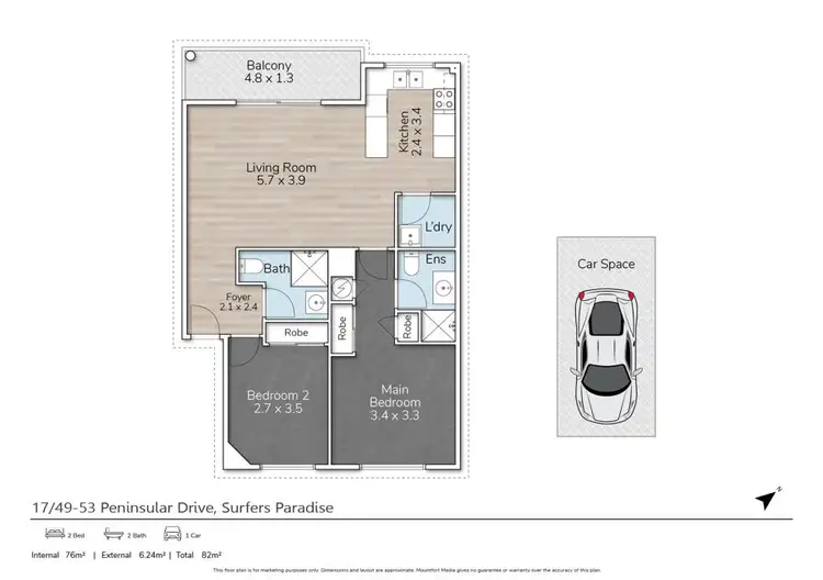 Floorplan of Homely unit listing, 17/49-53 Peninsular Drive, Surfers Paradise QLD 4217