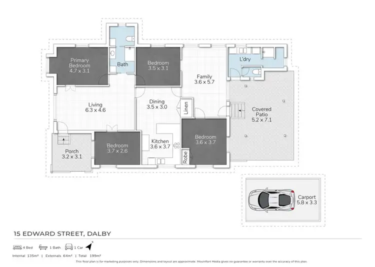 Floorplan of Homely house listing, 15 Edward Street, Dalby QLD 4405