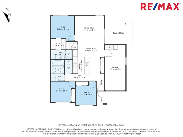 Floorplan of Homely semi-detached listing, 1/56 Boab Circuit, Nirimba QLD 4551