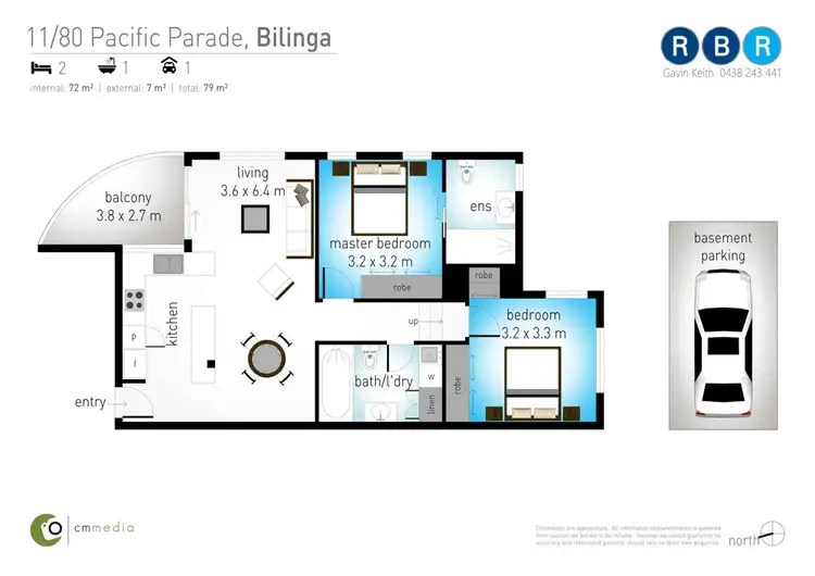 Floorplan of Homely unit listing, 11/80 Pacific Parade, Bilinga QLD 4225