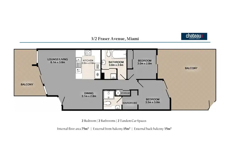 Floorplan of Homely apartment listing, 3/2 FRASER AVENUE, Miami QLD 4220