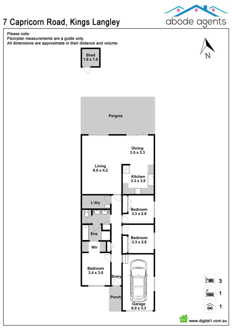 Floorplan of Homely semi-detached listing, 7 Capricorn Road, Kings Langley NSW 2147