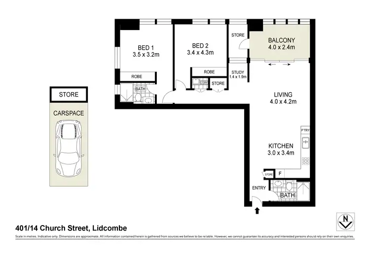 Floorplan of Homely apartment listing, 401/14 Church Street, Lidcombe NSW 2141