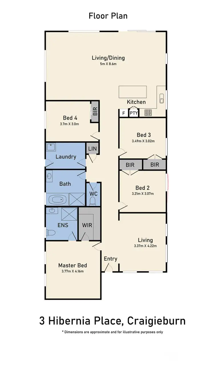 Floorplan of Homely house listing, 3 Hibernia Place, Craigieburn VIC 3064