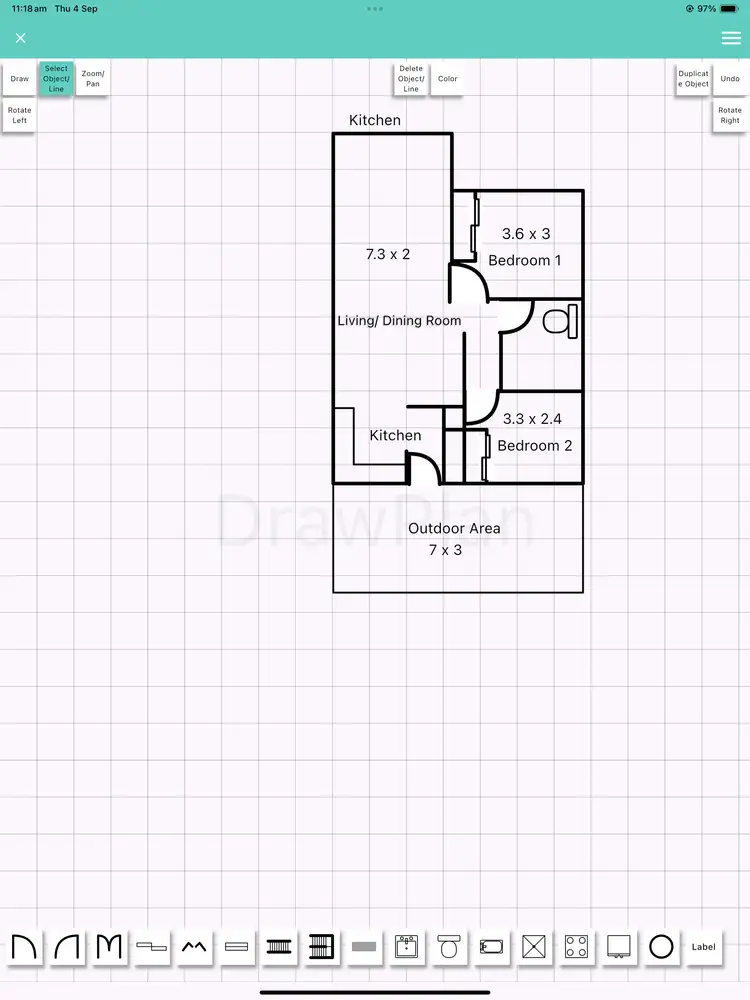 Floorplan of Homely unit listing, 1/14 Ulanda Drive, South Mackay QLD 4740