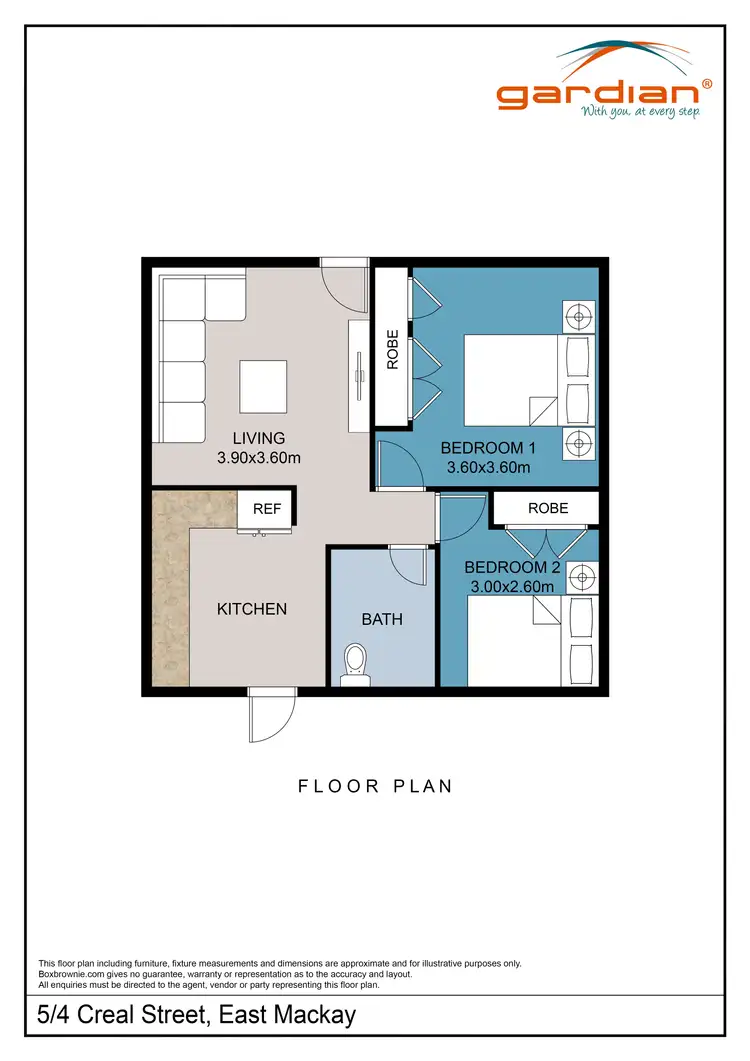Floorplan of Homely unit listing, 5/4 Creal Street, East Mackay QLD 4740