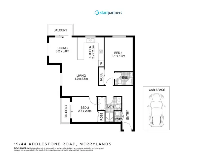 Floorplan of Homely unit listing, 19/44-46 Addlestone Road, Merrylands NSW 2160