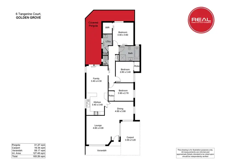 Floorplan of Homely house listing, 6 Tangerine Court, Golden Grove SA 5125