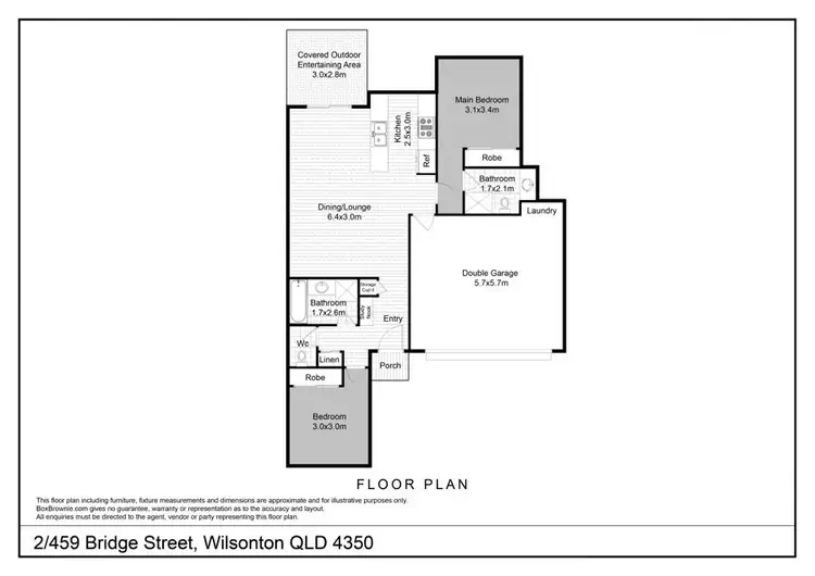 Floorplan of Homely unit listing, 2/459 Bridge Street, Wilsonton QLD 4350