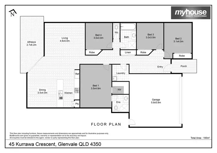 Floorplan of Homely house listing, 45 Kurrawa Crescent, Glenvale QLD 4350