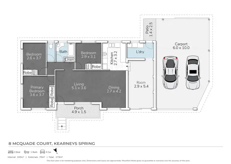 Floorplan of Homely house listing, 8 McQuade Court, Kearneys Spring QLD 4350