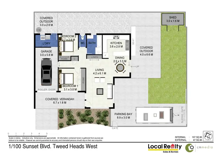 Floorplan of Homely semi-detached listing, 1/100 Sunset Boulevard, Tweed Heads West NSW 2485