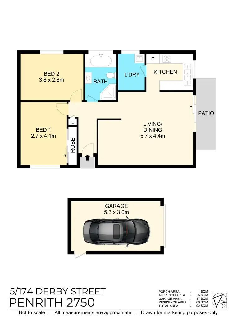 Floorplan of Homely villa listing, 5/174 Derby Street, Penrith NSW 2750