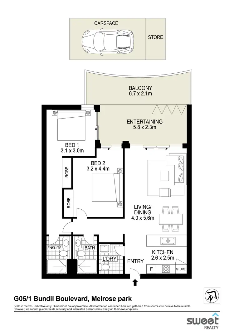 Floorplan of Homely apartment listing, G05/1 Bundil Boulevard, Melrose Park NSW 2114
