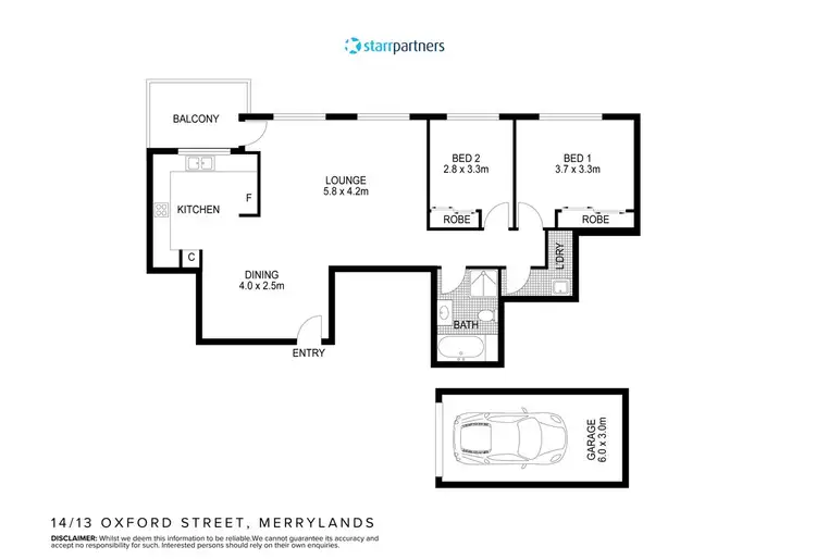 Floorplan of Homely unit listing, 14/13 Oxford Street, Merrylands NSW 2160