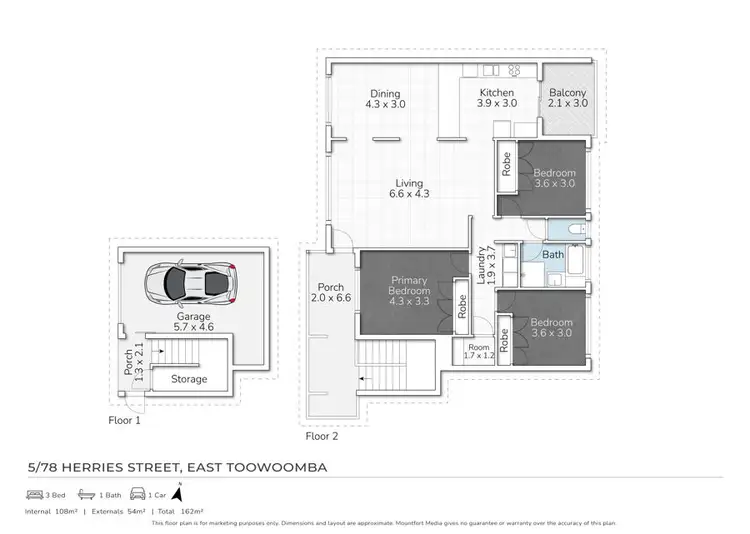 Floorplan of Homely unit listing, 5/78 Herries Street, East Toowoomba QLD 4350