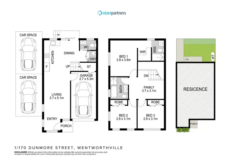 Floorplan of Homely townhouse listing, 1/170 Dunmore Street, Wentworthville NSW 2145