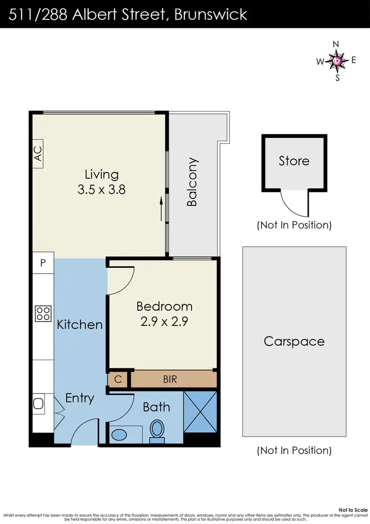 Floorplan of Homely apartment listing, 511/288 Albert Street, Brunswick VIC 3056