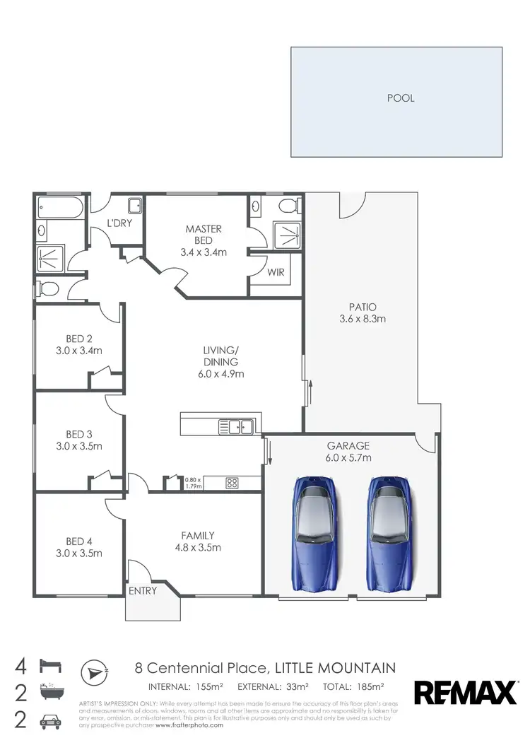 Floorplan of Homely house listing, 8 Centennial Place, Little Mountain QLD 4551