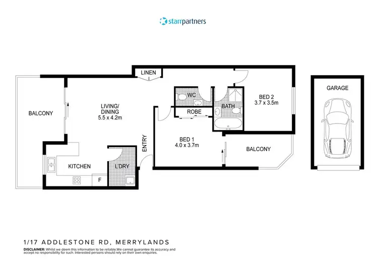 Floorplan of Homely unit listing, 1/17-23 Addlestone Road, Merrylands NSW 2160