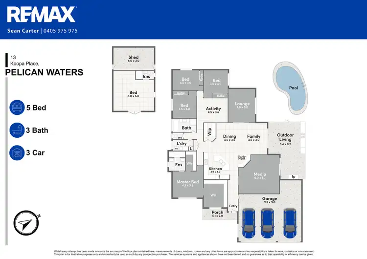 Floorplan of Homely house listing, 13 Koopa Place, Pelican Waters QLD 4551