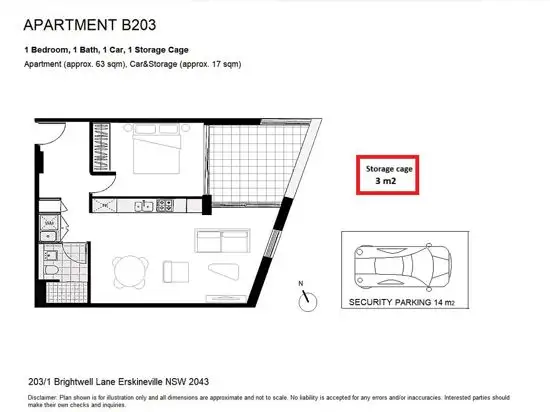 Floorplan of Homely apartment listing, 203/1 Brightwell Lane, Erskineville NSW 2043