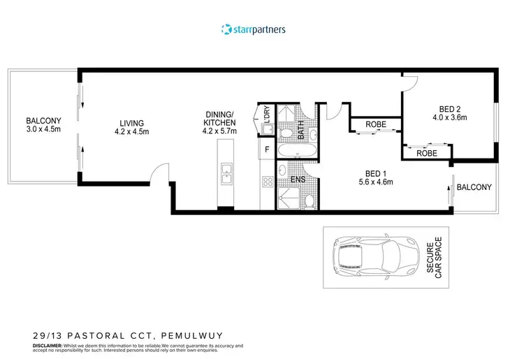 Floorplan of Homely unit listing, 29/13-19 Pastoral Circuit, Pemulwuy NSW 2145