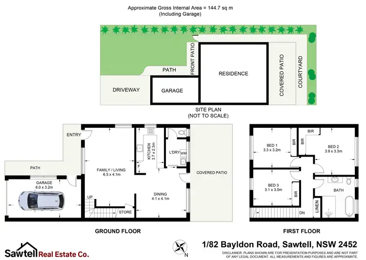 Floorplan of Homely townhouse listing, 1/82 Bayldon Road, Sawtell NSW 2452