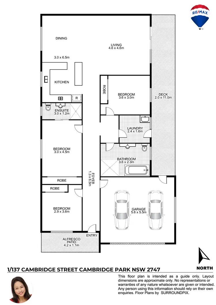 Floorplan of Homely semi-detached listing, 1/137 CAMBRIDGE STREET, Cambridge Park NSW 2747