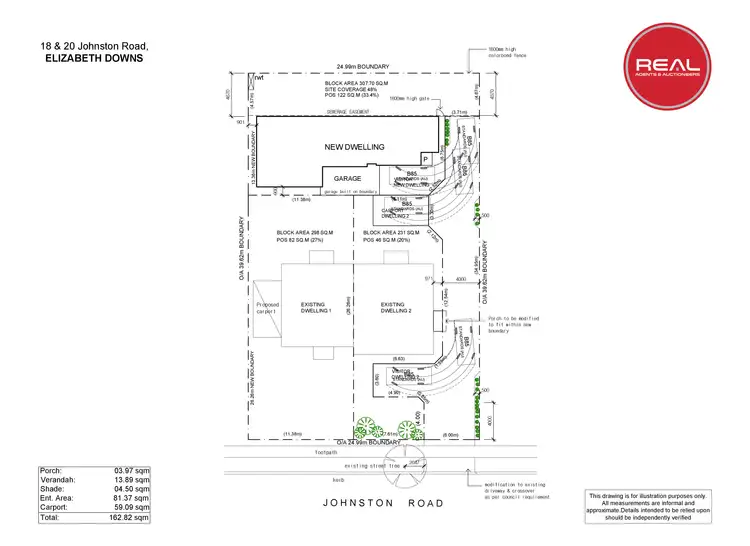 Floorplan of Homely house listing, 18 & 20 Johnston Road, Elizabeth Downs SA 5113