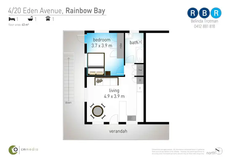 Floorplan of Homely unit listing, 4/20 Eden Avenue, Rainbow Bay QLD 4225