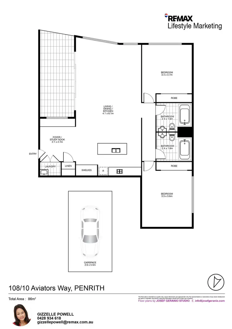Floorplan of Homely apartment listing, 108/10 AVIATORS WAY, Penrith NSW 2750