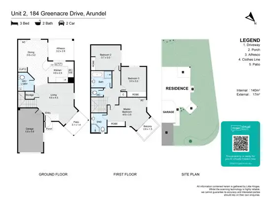 Floorplan of Homely semi-detached listing, 2/184 Greenacre Drive, Arundel QLD 4214