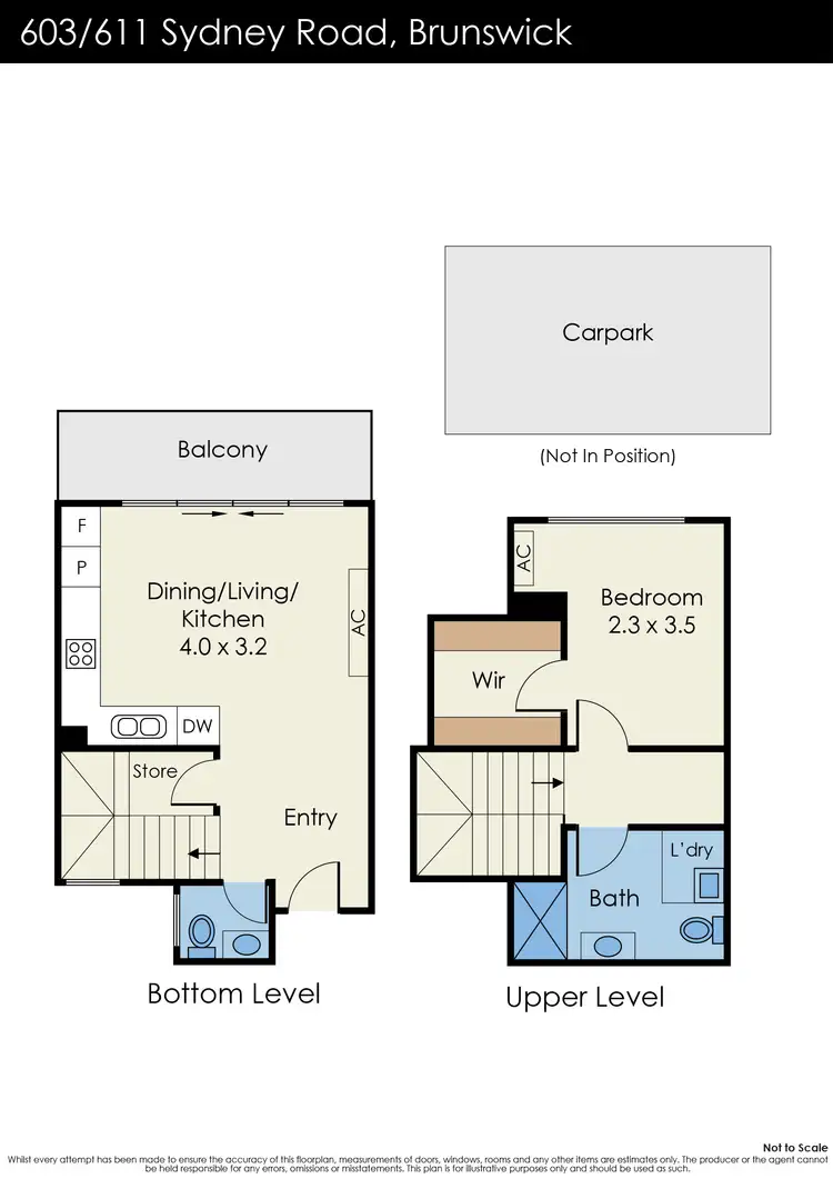 Floorplan of Homely apartment listing, 603/611 Sydney Road, Brunswick VIC 3056