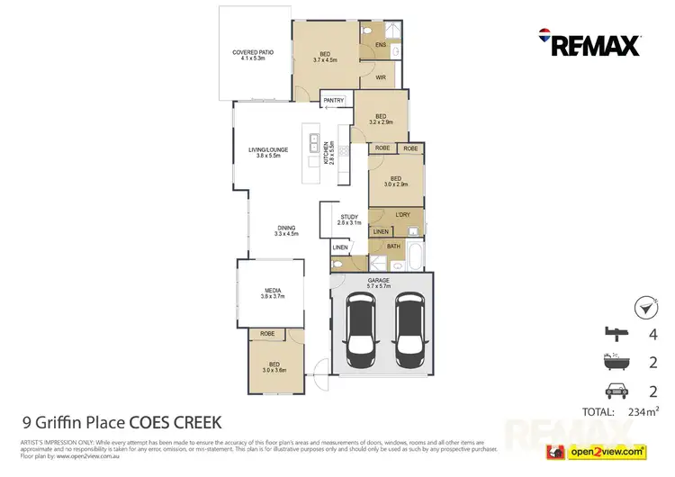 Floorplan of Homely house listing, 9 Griffin Place, Coes Creek QLD 4560