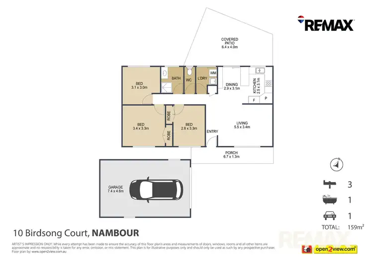 Floorplan of Homely house listing, 10 Birdsong Court, Nambour QLD 4560