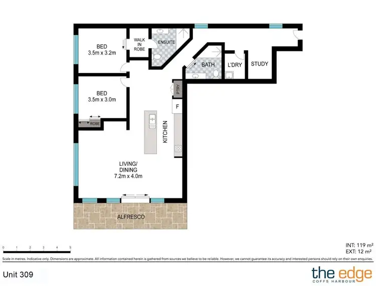 Floorplan of Homely apartment listing, 309/82 Mildura Street, Coffs Harbour NSW 2450