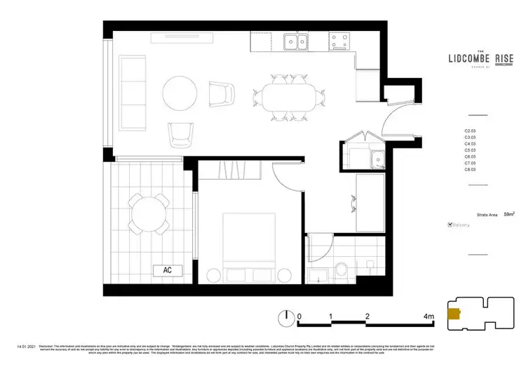 Floorplan of Homely apartment listing, 403/14 Church St, Lidcombe NSW 2141