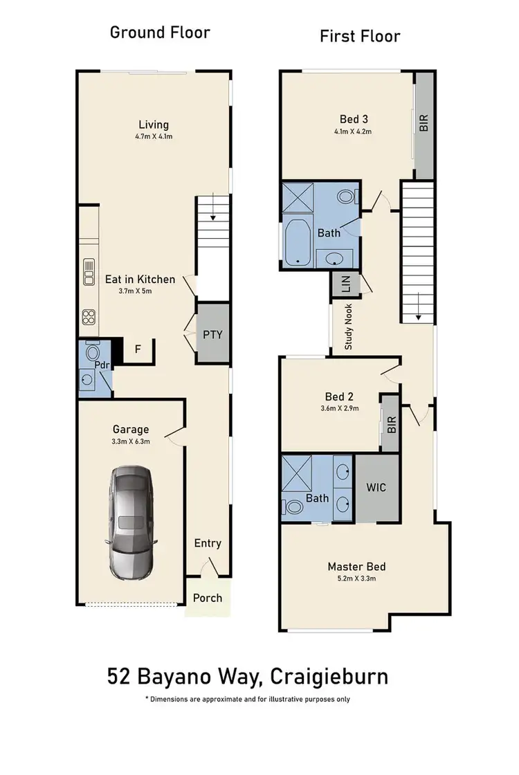 Floorplan of Homely house listing, 52 Bayano Way, Craigieburn VIC 3064