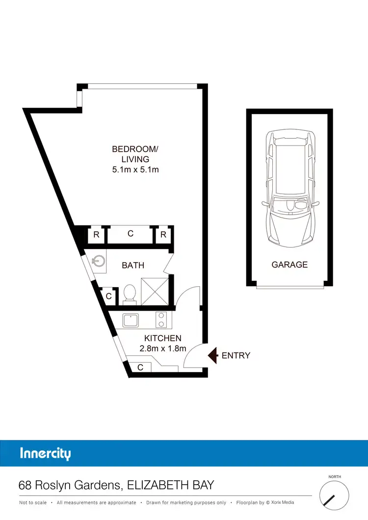 Floorplan of Homely studio listing, 24/68-72 Roslyn Gardens, Rushcutters Bay NSW 2011