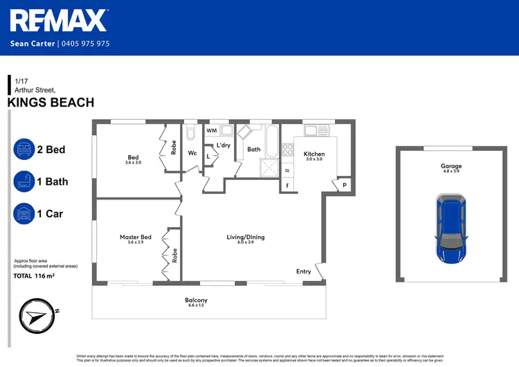 Floorplan of Homely unit listing, 1/17 Arthur Street, Kings Beach QLD 4551