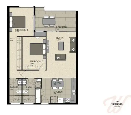 Floorplan of Homely apartment listing, U47 45 Wellington Road, East Brisbane QLD 4169