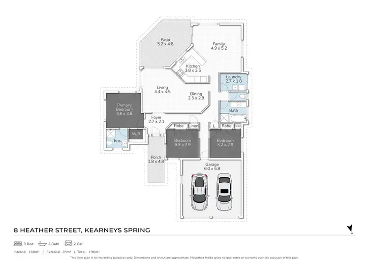 Floorplan of Homely house listing, 8 Heather Street, Kearneys Spring QLD 4350