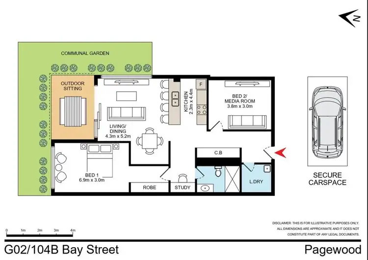Floorplan of Homely apartment listing, G02/104B Bay Street, Pagewood NSW 2035