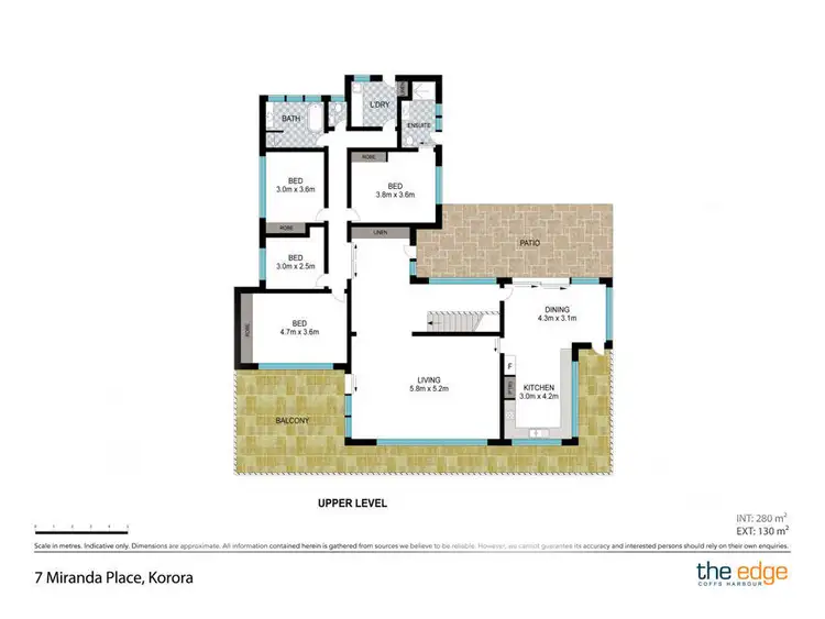 Floorplan of Homely semi-detached listing, 7 Miranda Place, Korora NSW 2450