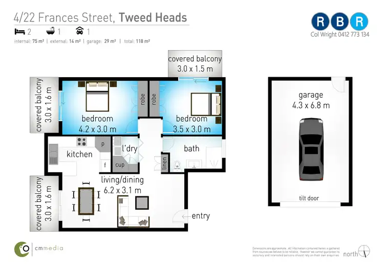 Floorplan of Homely unit listing, 4/22 Frances Street, Tweed Heads NSW 2485